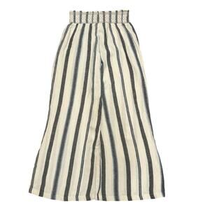 Indigo Rein Striped Linen Blend Wide Leg Pants Blue White Large Boho Coastal